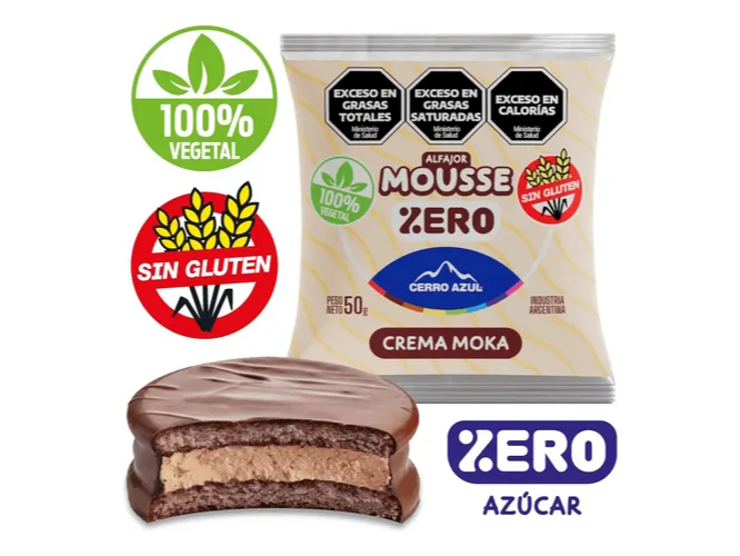 Alfajor Cerro Azul Mousse Sabor Crema Moka Sin Tacc- SIN AZUCAR