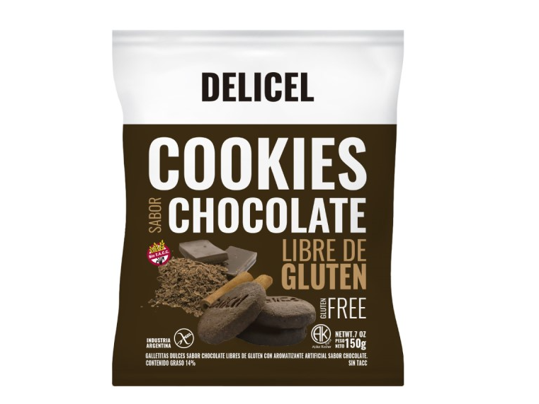 Cookies Sabor Chocolate Sin TACC – Delicel x 150gr