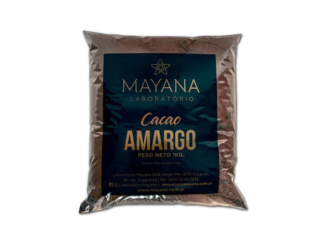 CACAO AMARGO 1KG MAYANA SIN TACC NO ALCALINO