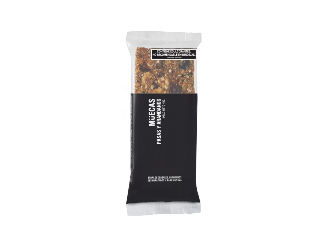 Barra de Cereal Sin Azucar Pasas y Arandanos x 45g - Muecas