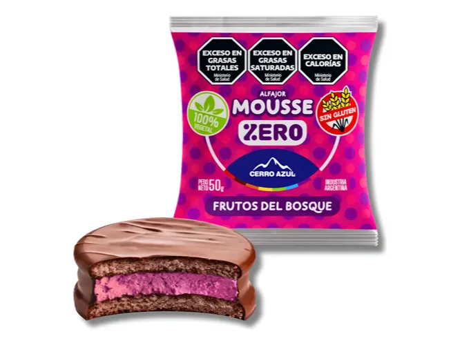 Alfajor Frutos Del Bosque, Sin Azúcar, Sin TACC- Cerro Azul x 55g