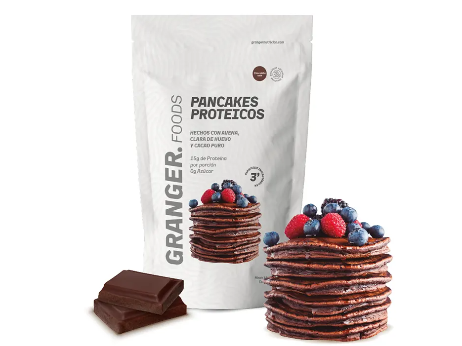 Pancakes Proteicos Avena y Cacao Sin Azúcar x 400 gr – GRANGER (Copia)