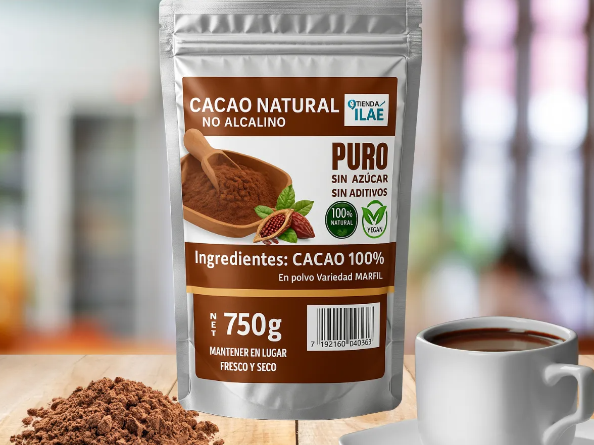 Cacao No Alcalino Natural Amargo Premium 750g Tienda Ilaé