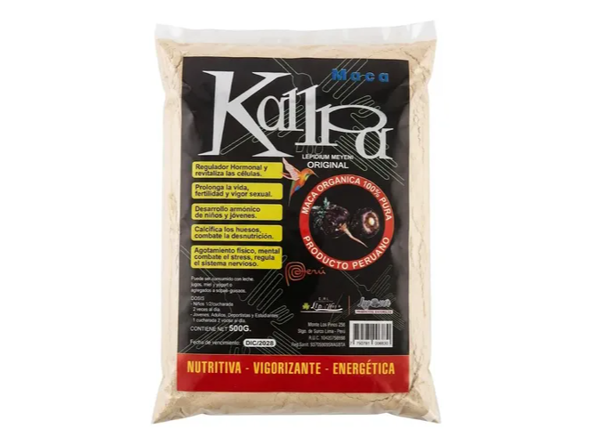 Maca Negra Peruana Kallpa 500g Potenciador Vital Y Natural