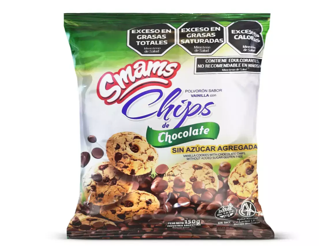 Galletitas c/Chips Chocolate sin azucar SMAMS x 150g
