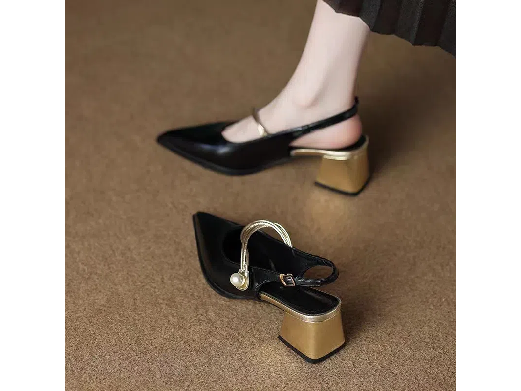 Sandalias con taco alto grueso