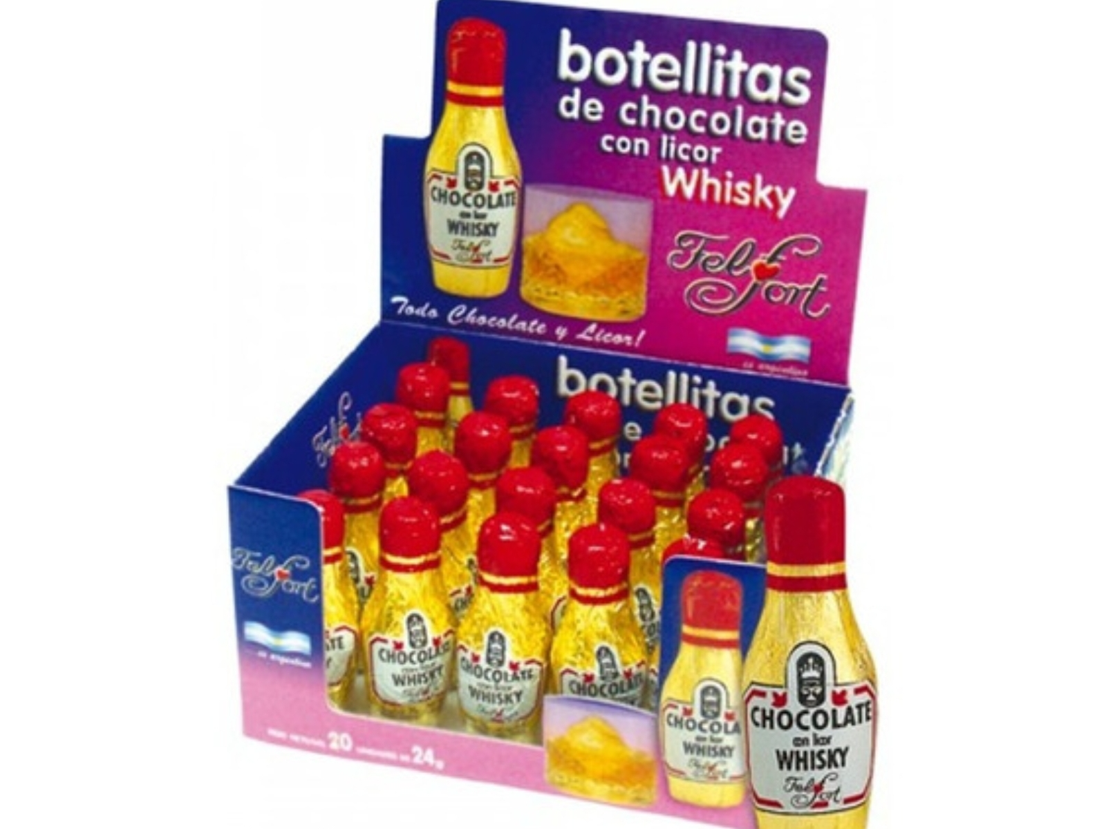 Botellita de Chocolate con Whisky