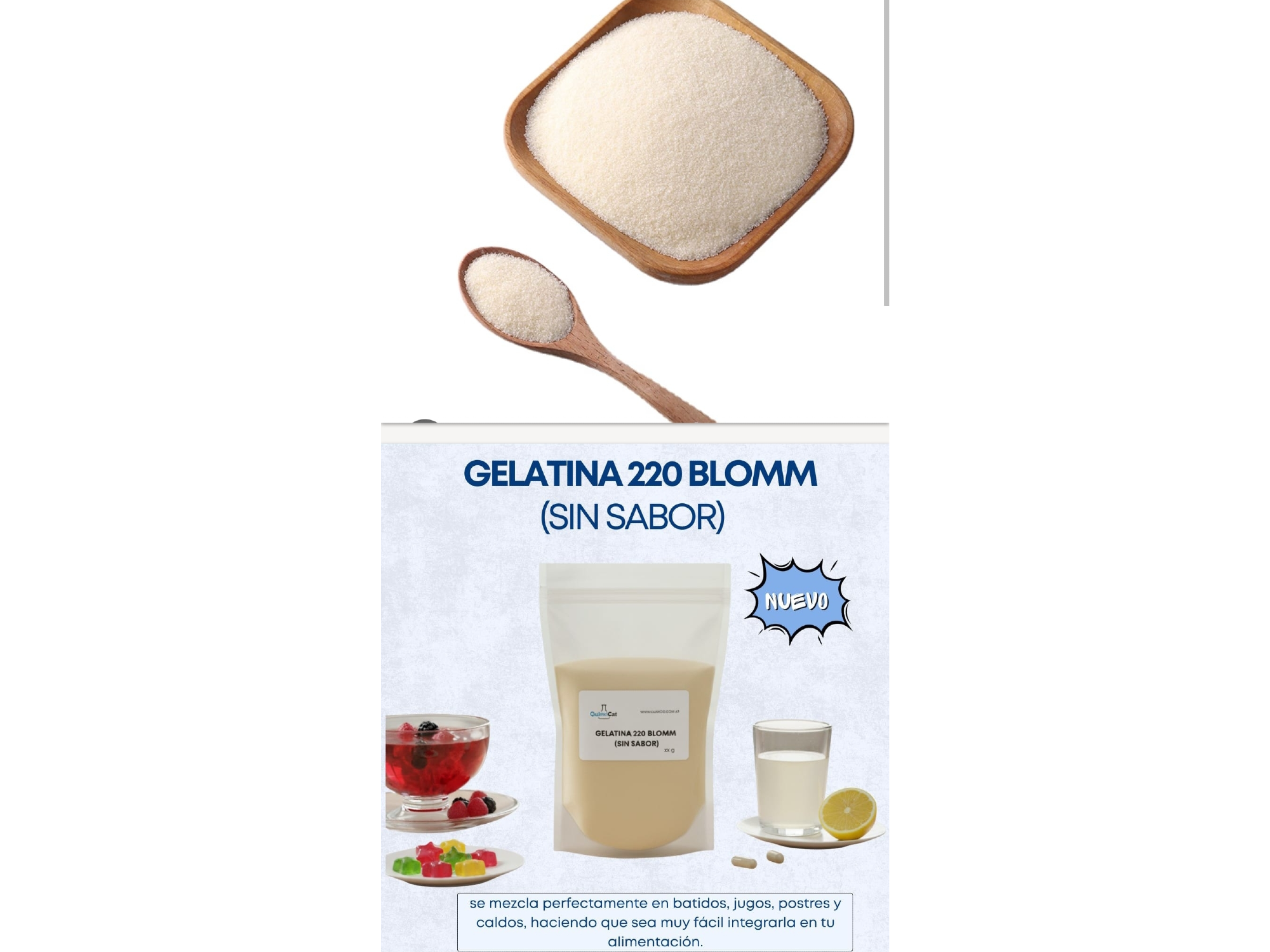 Gelatina Sin Sabor 220 Bloom