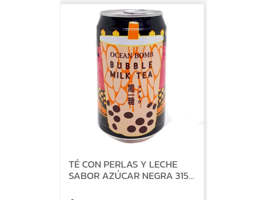 Te con Perlas y Leche sabor azúcar Negra