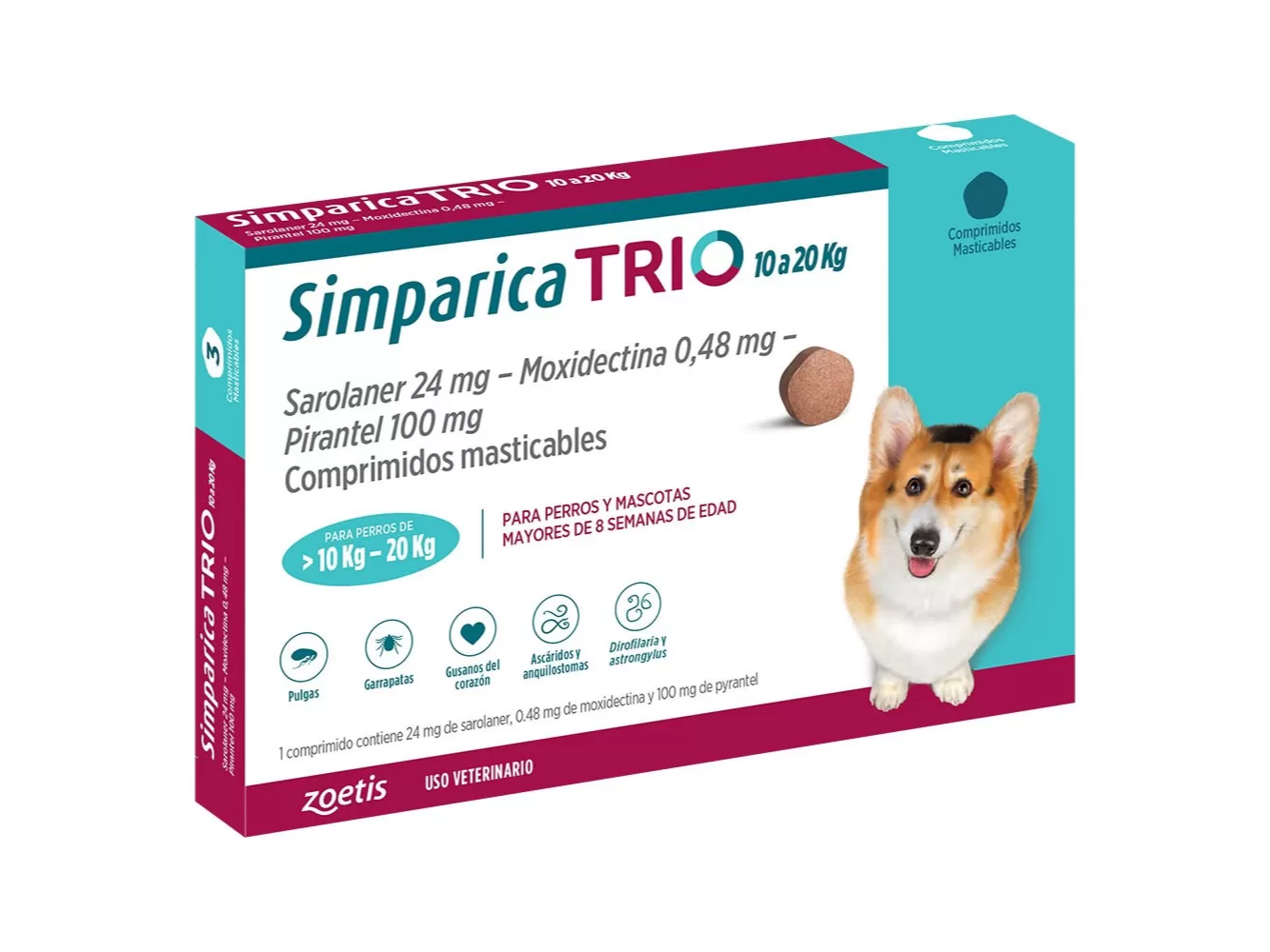 Simparica Trio 10 a 20 kg