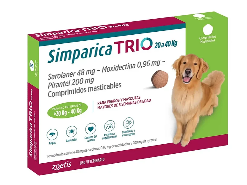Simparica Trio 20 a 40 kg