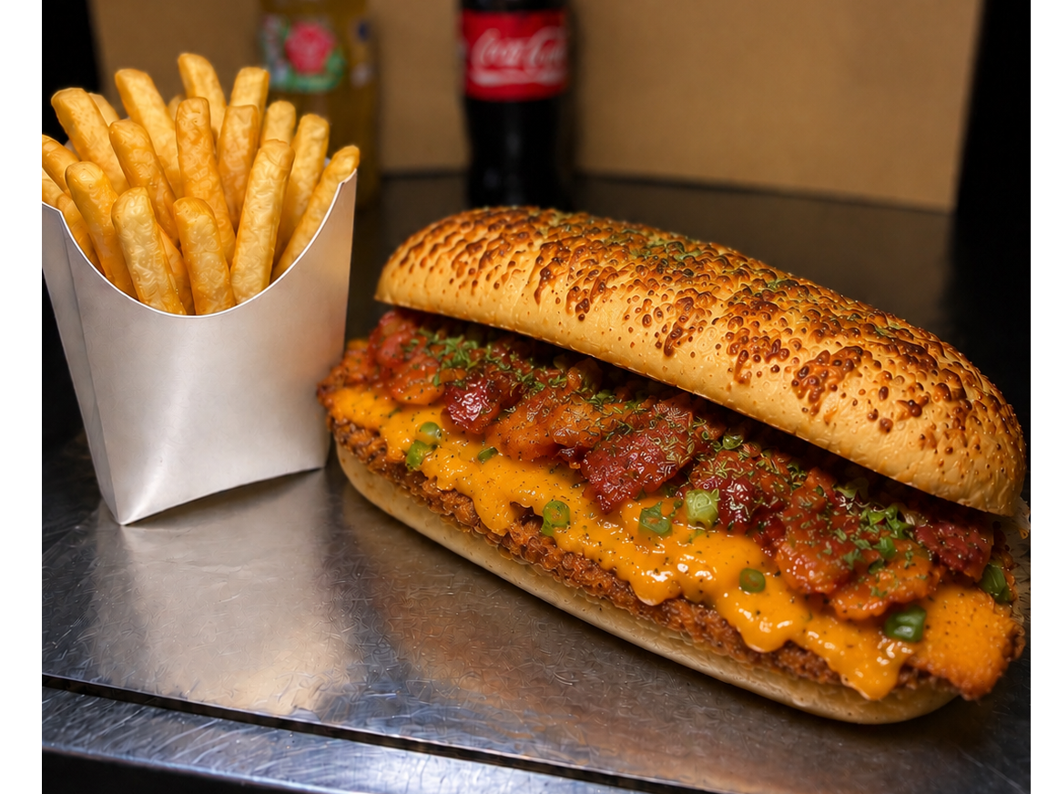 A LA CHEDDAR DE CARNE +PAPAS🔥🍟