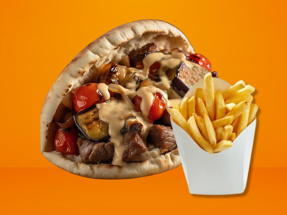 Shawarma de carne + Papas