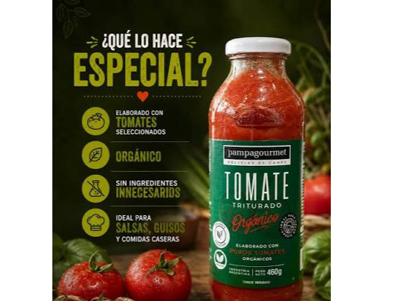 TOMATE TRITURADO ORGANICO SIN TACC 500 GRS.PAMPA GOURMET
