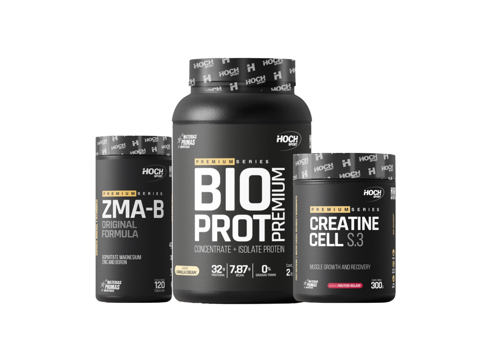 COMBO PREMIUM HOCH SPORT Bioprot 2lb + Creatine Cell 300g + Zma+b x120