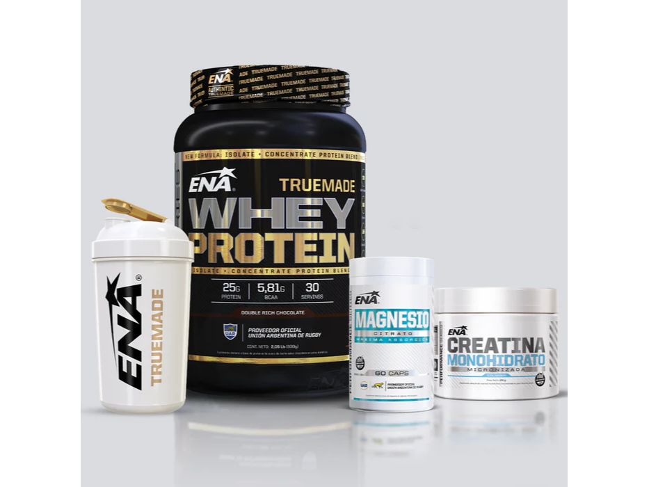 COMBO DESPEGUE l TrueMade Whey Protein + Creatina Monohidrato + Citrato de magnesio + Shaker