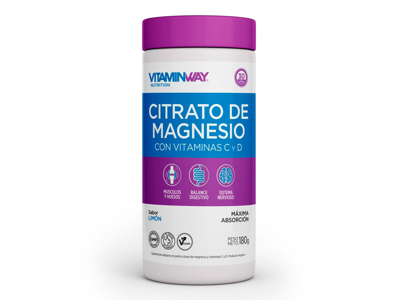 CITRATO DE MAGNESIO frasco x 180g sabor limón