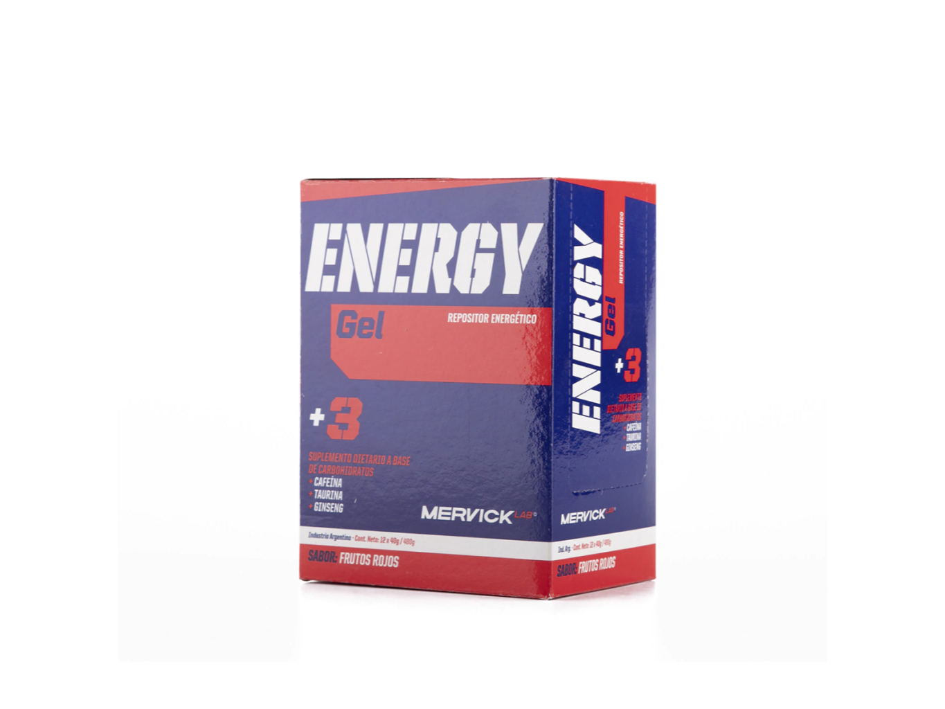 CAJA 12 U - GEL ENERGY CON CAFEINA 40G - MERVICK (NARANJA)