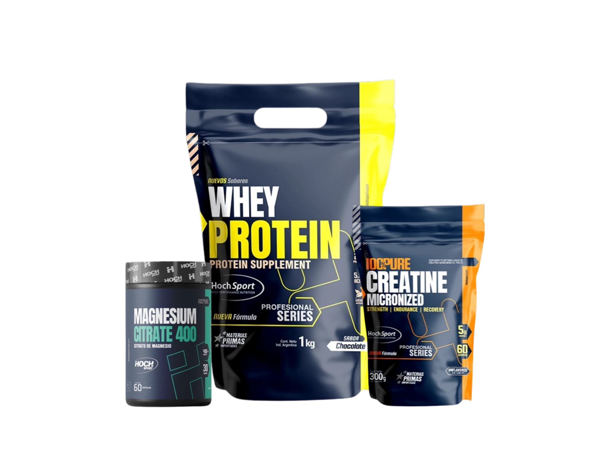 COMBO I WHEY PROTEIN 1kg + CREATINE Micronized - 300g + Magnesium citrato 400 x60