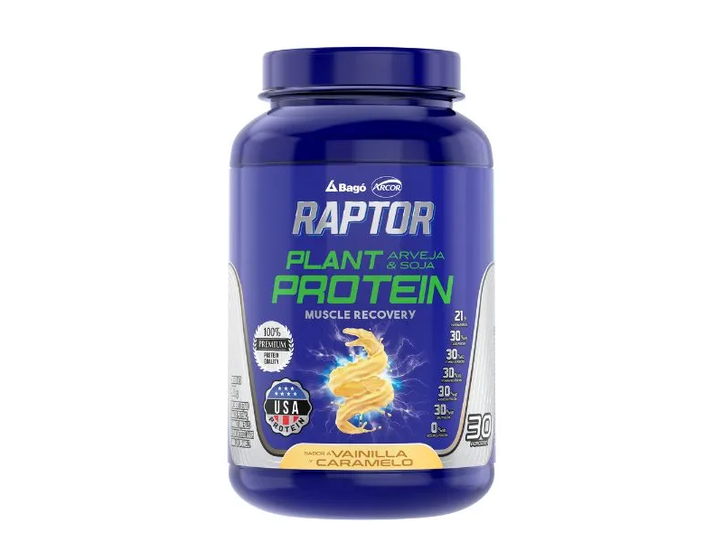 Plant Protein Raptor  Vainilla y Caramelo 900g