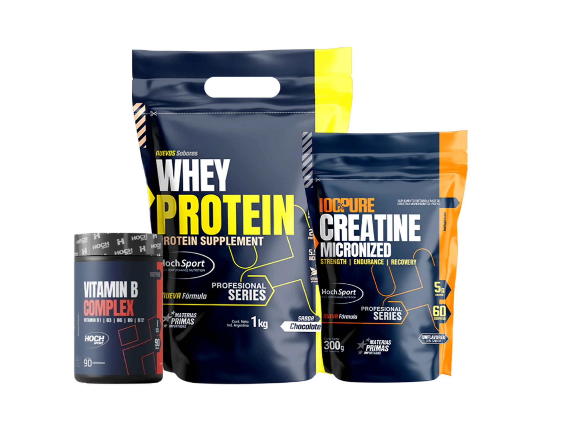 COMBO I WHEY PROTEIN 1kg + CREATINE Micronized - 300g  + VITAMIN B COMPLEX | HochSport