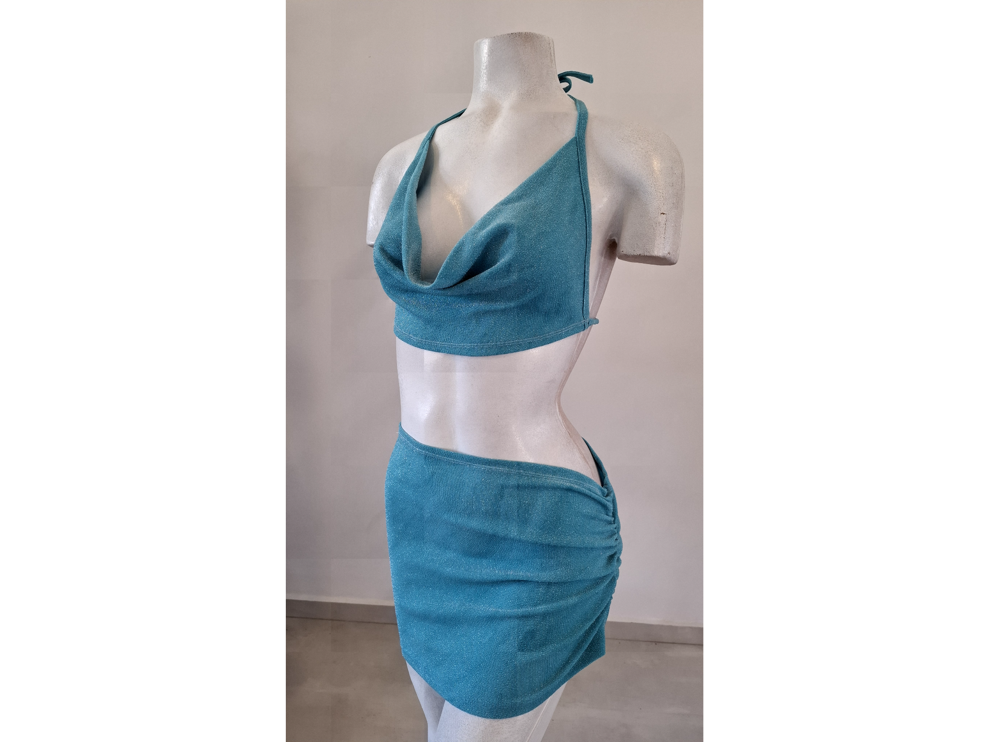Conjunto lurex celeste