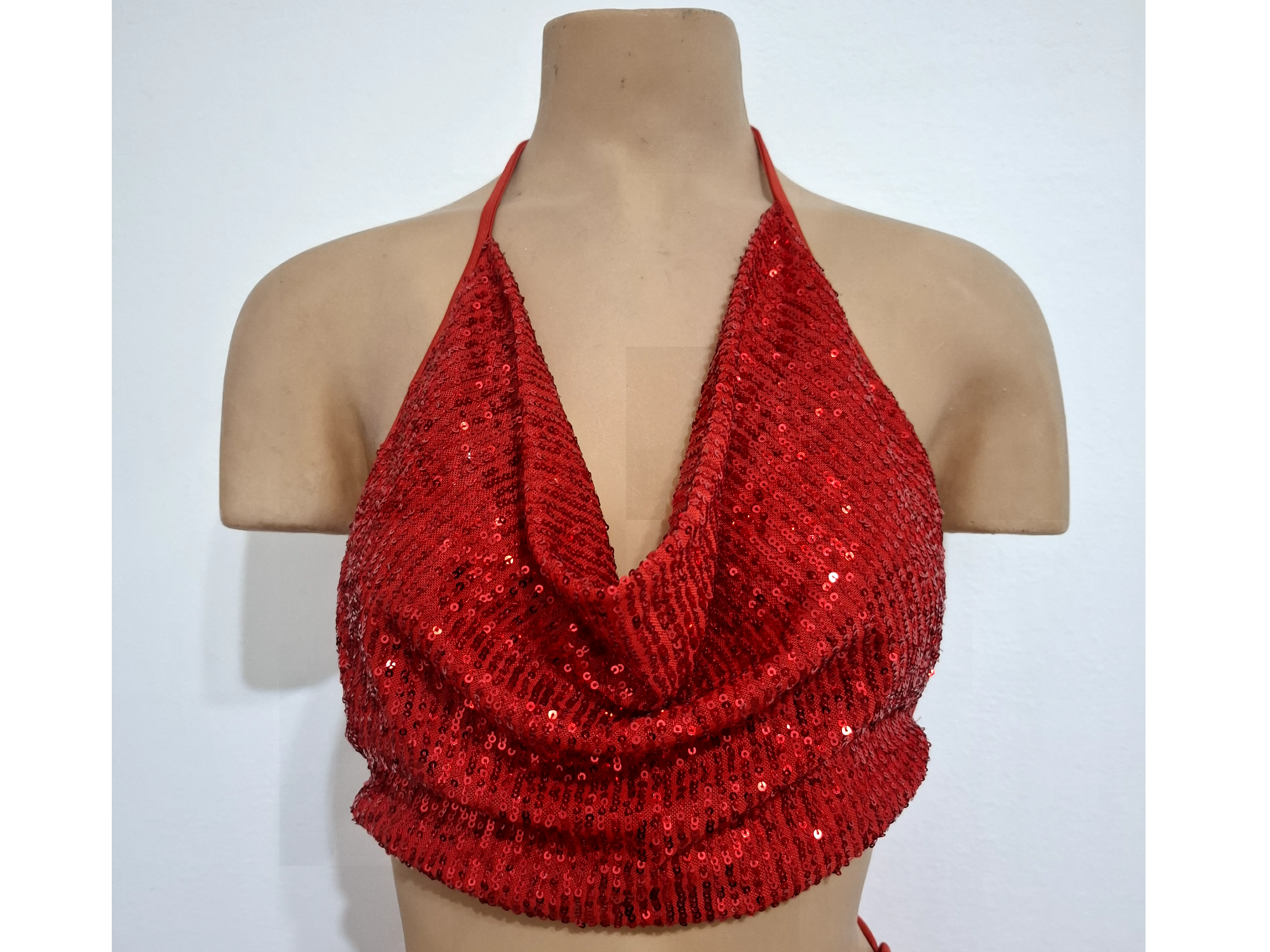 Top lentejuelas rojo