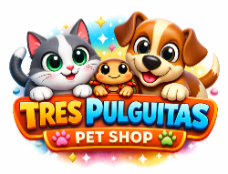 Logo 3 pulguitas Pet Shop