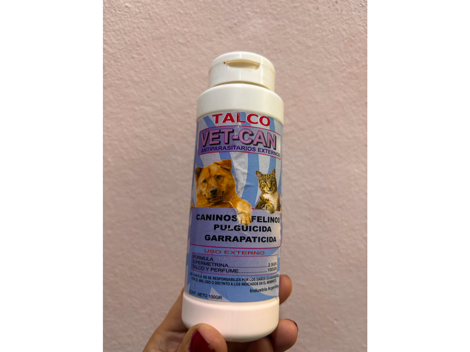 Talco vet can pulguicida