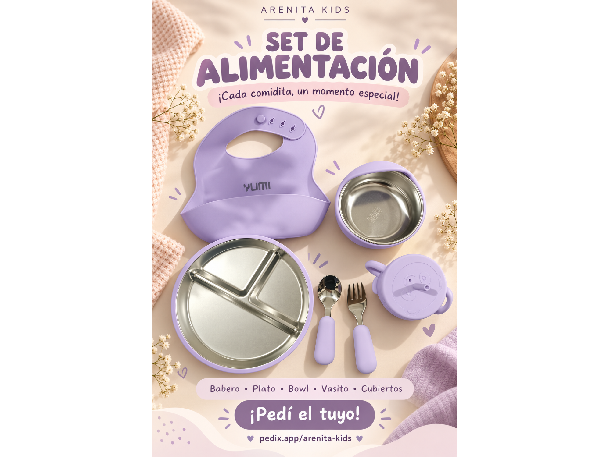 Set de alimentación de acero inoxidable