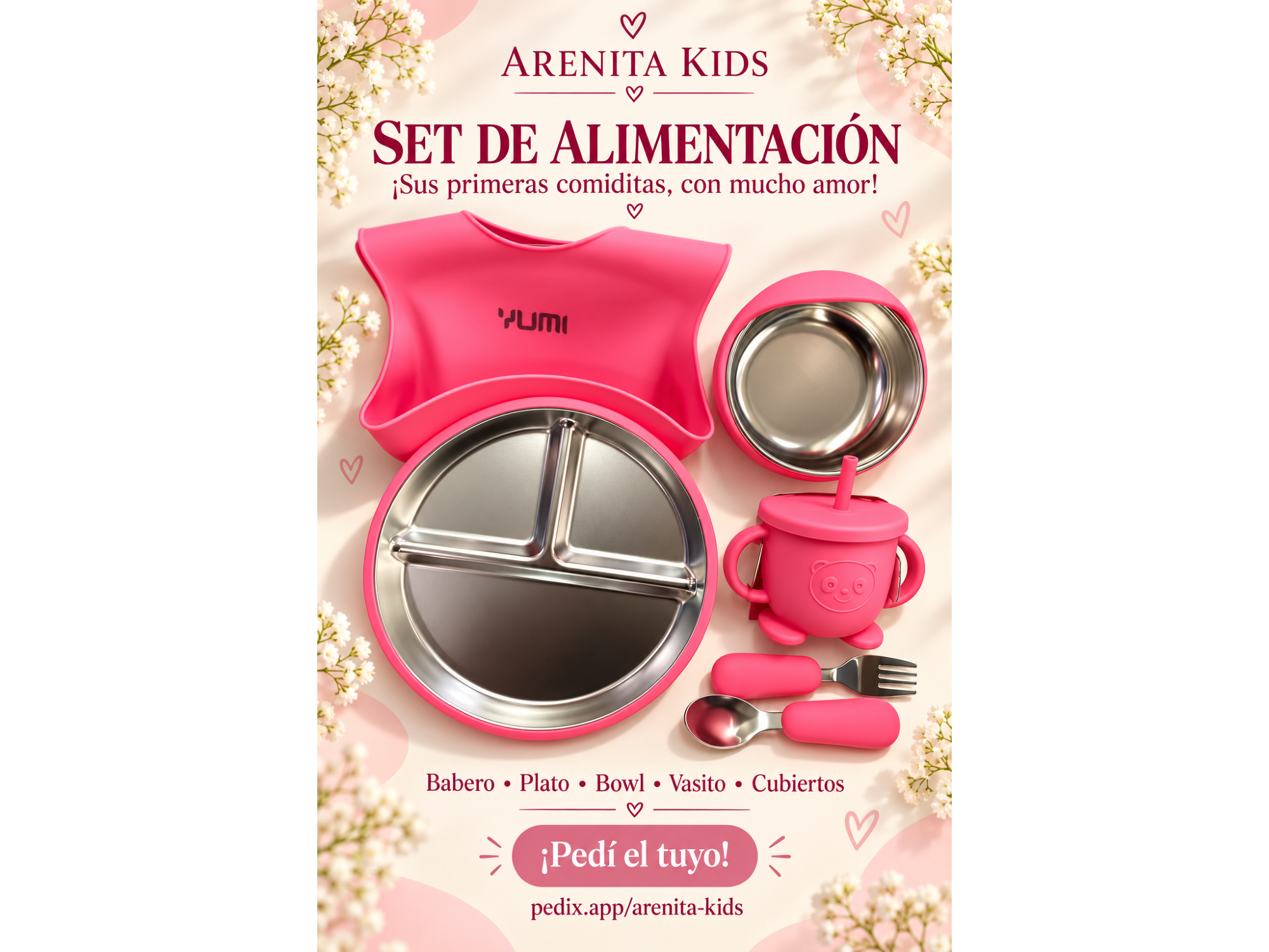 Set de alimentación de acero inoxidable