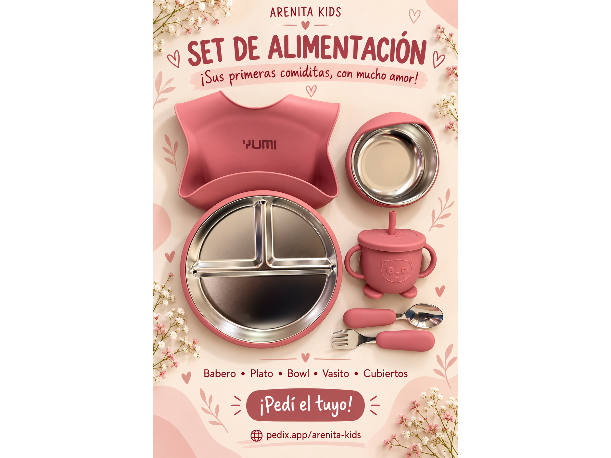 Set de alimentación de acero inoxidable