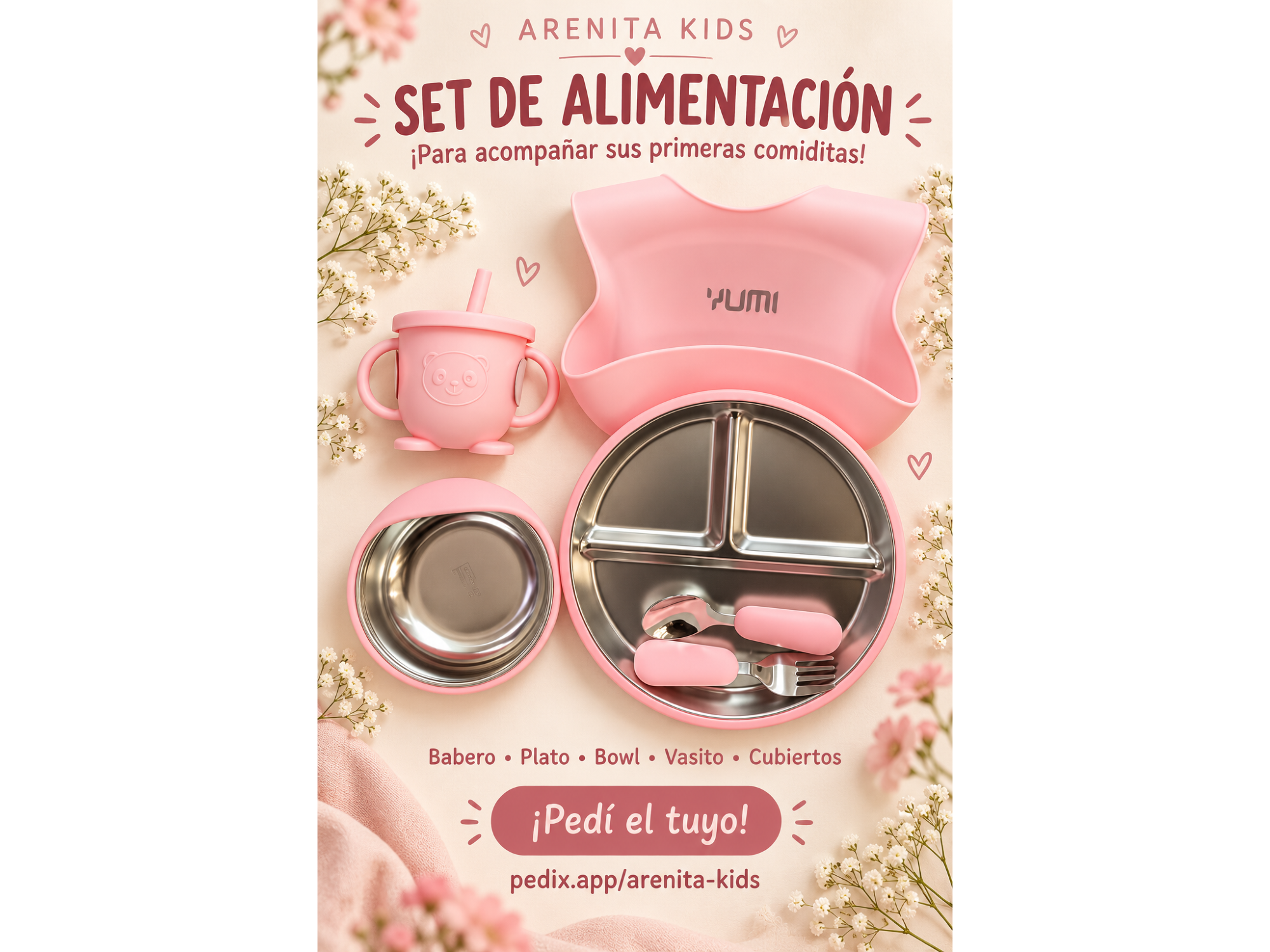 Set de alimentación acero inoxidable