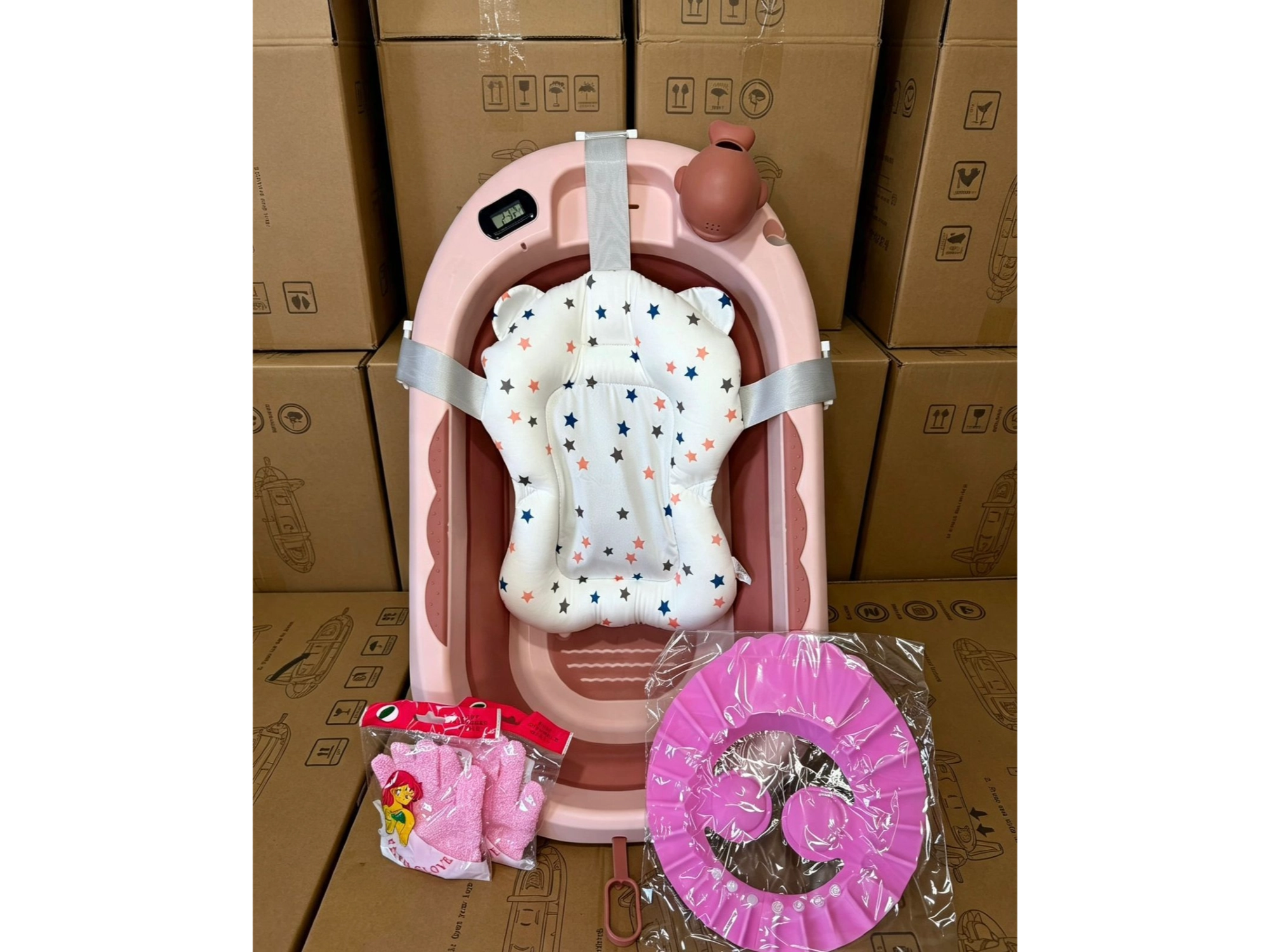 Bañadera con sus accesorios
