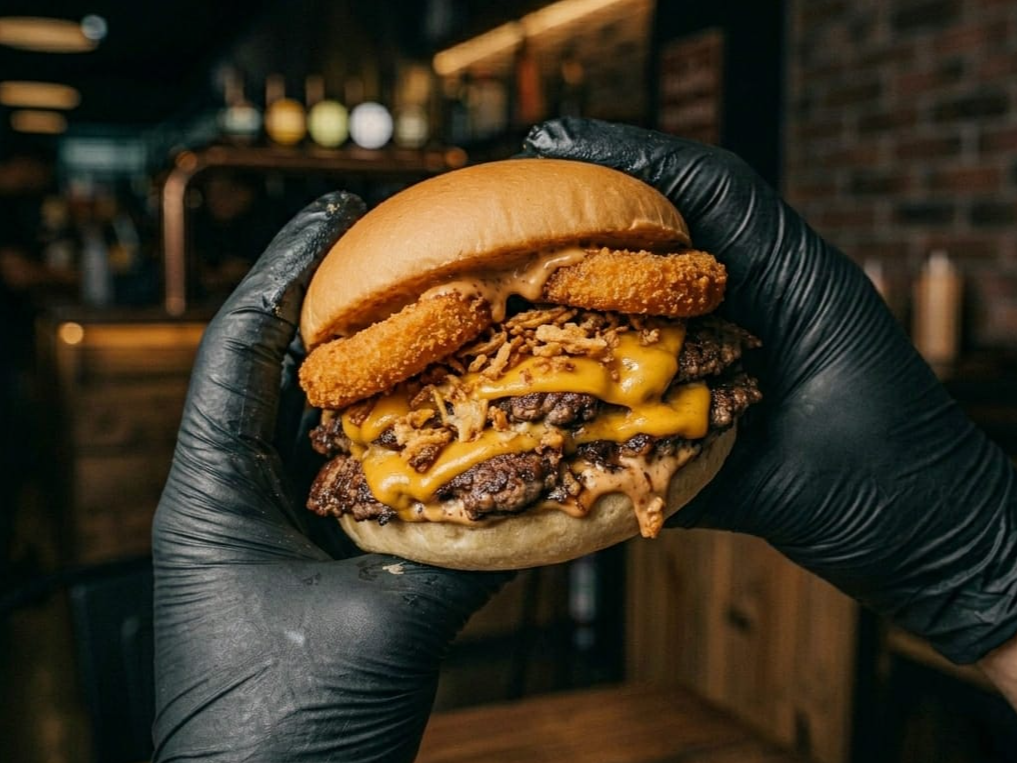 Onion Burger + papas
