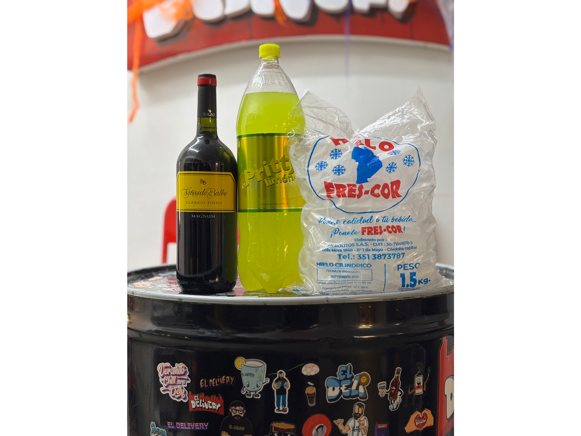 Balbo Tinto + Pritty 2.25 + Hielo 1.5kg