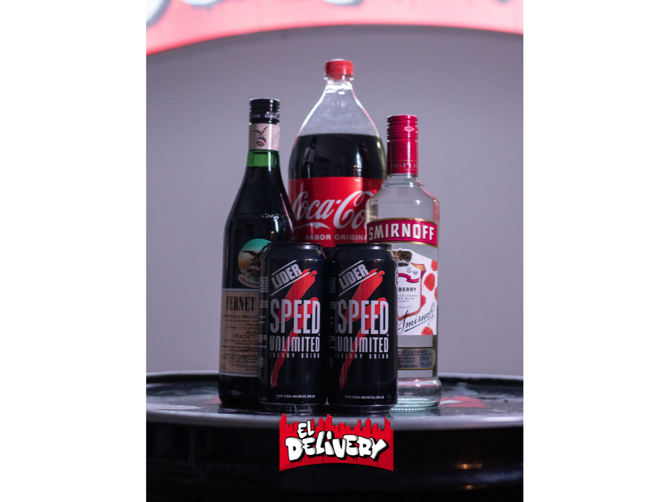 Fernet Branca 750cc + Coca cola 2.5lt + Smirnoff Saborizado + 2 Speed XL