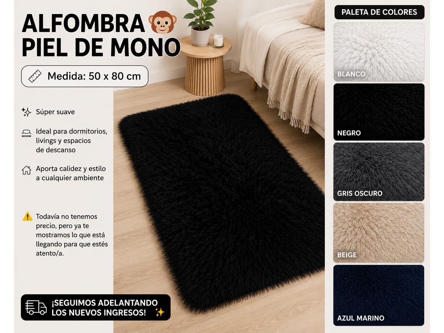 Alfombra piel de mono 50x80cm