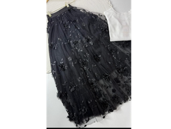 Pollera de tul flores 3D