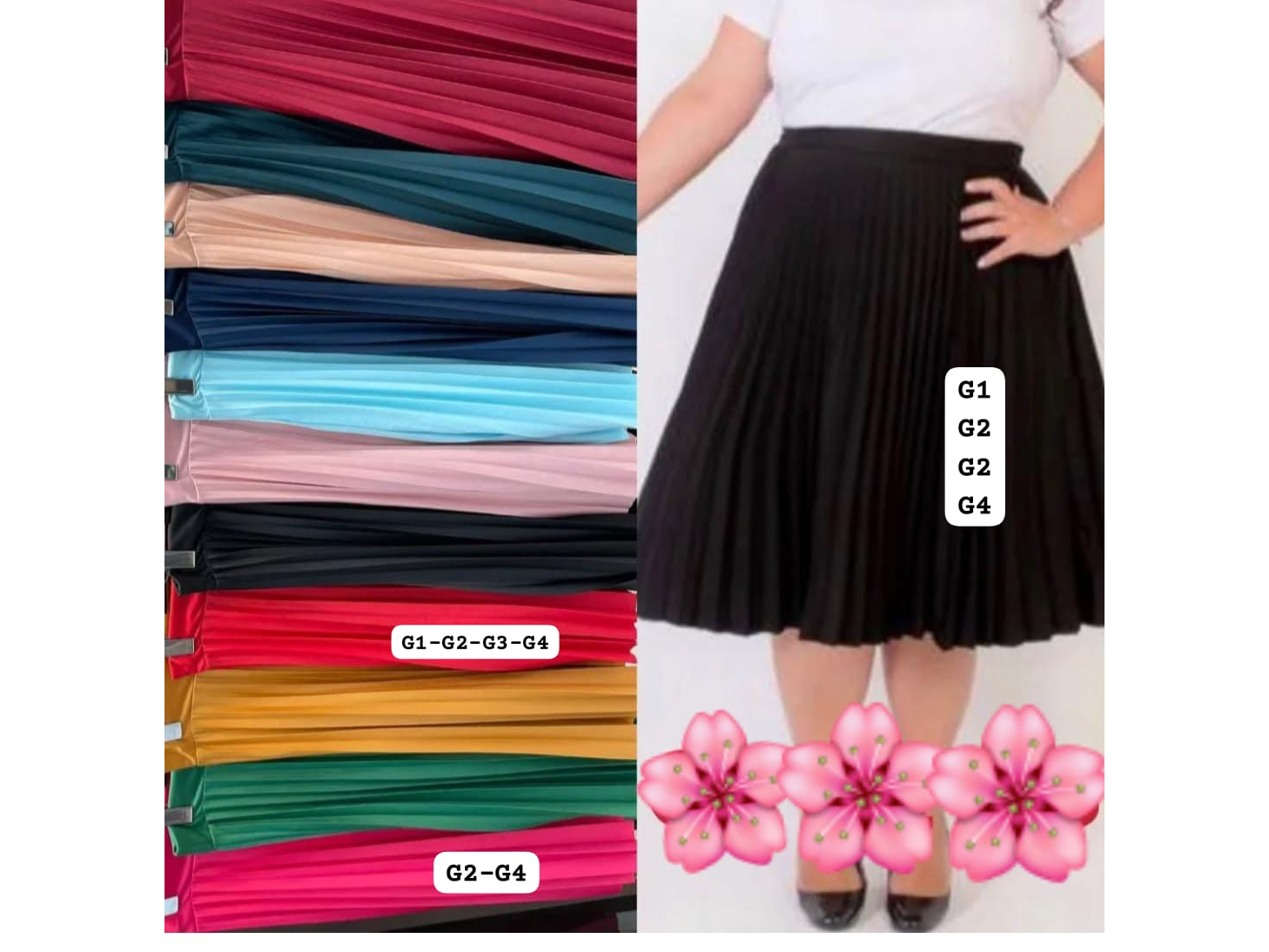 Pollera plisada talle plus sise