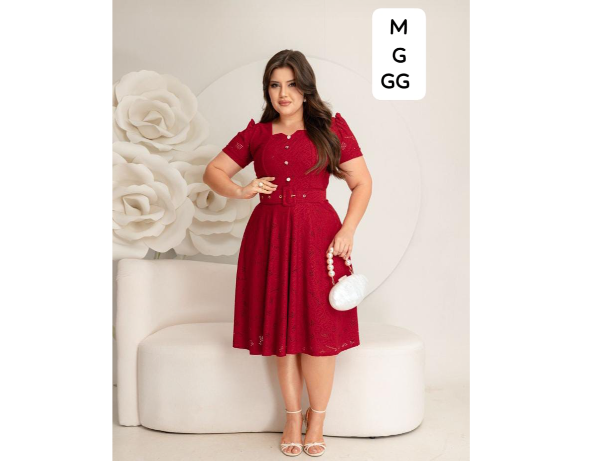 Vestido forrado rojo talla G