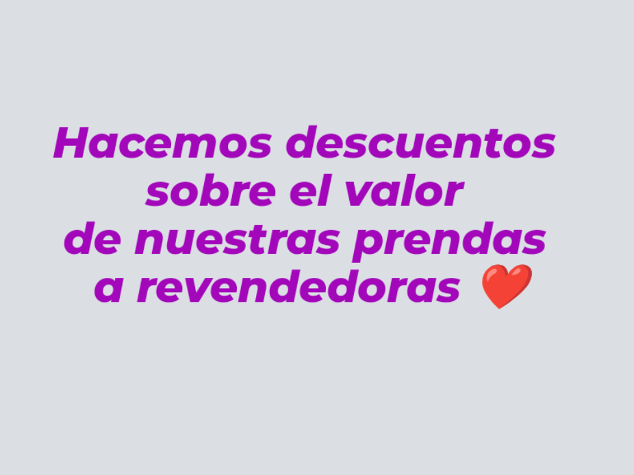 Descuento para revendedoras por prenda