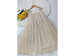 Pollera lentejuela y tul talle único P al GG