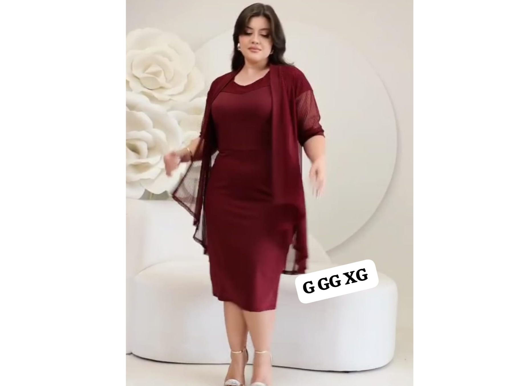 Conjunto vestido y saquito talla GG