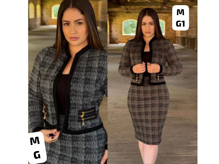 Conjunto pollera y saquito talla G