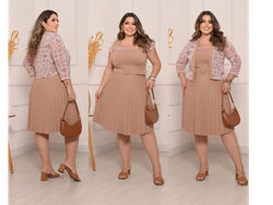 Conjunto vestido y saquito talla GG