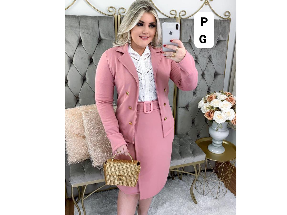 Conjunto blazer y pollera talla G