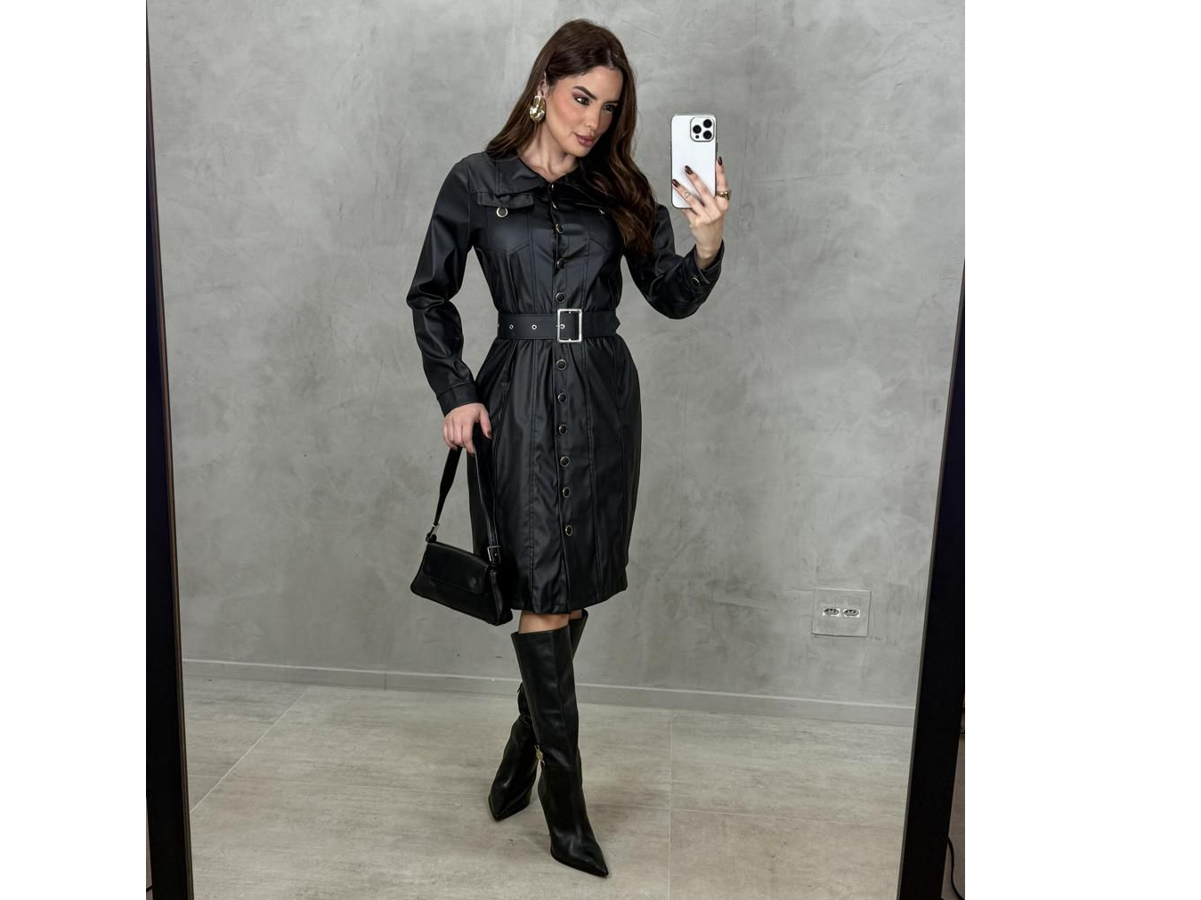 Vestido ecocuero talla G