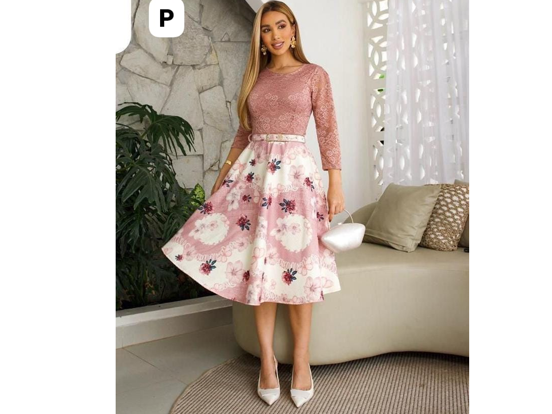 Vestido talla P tela encaje y crep