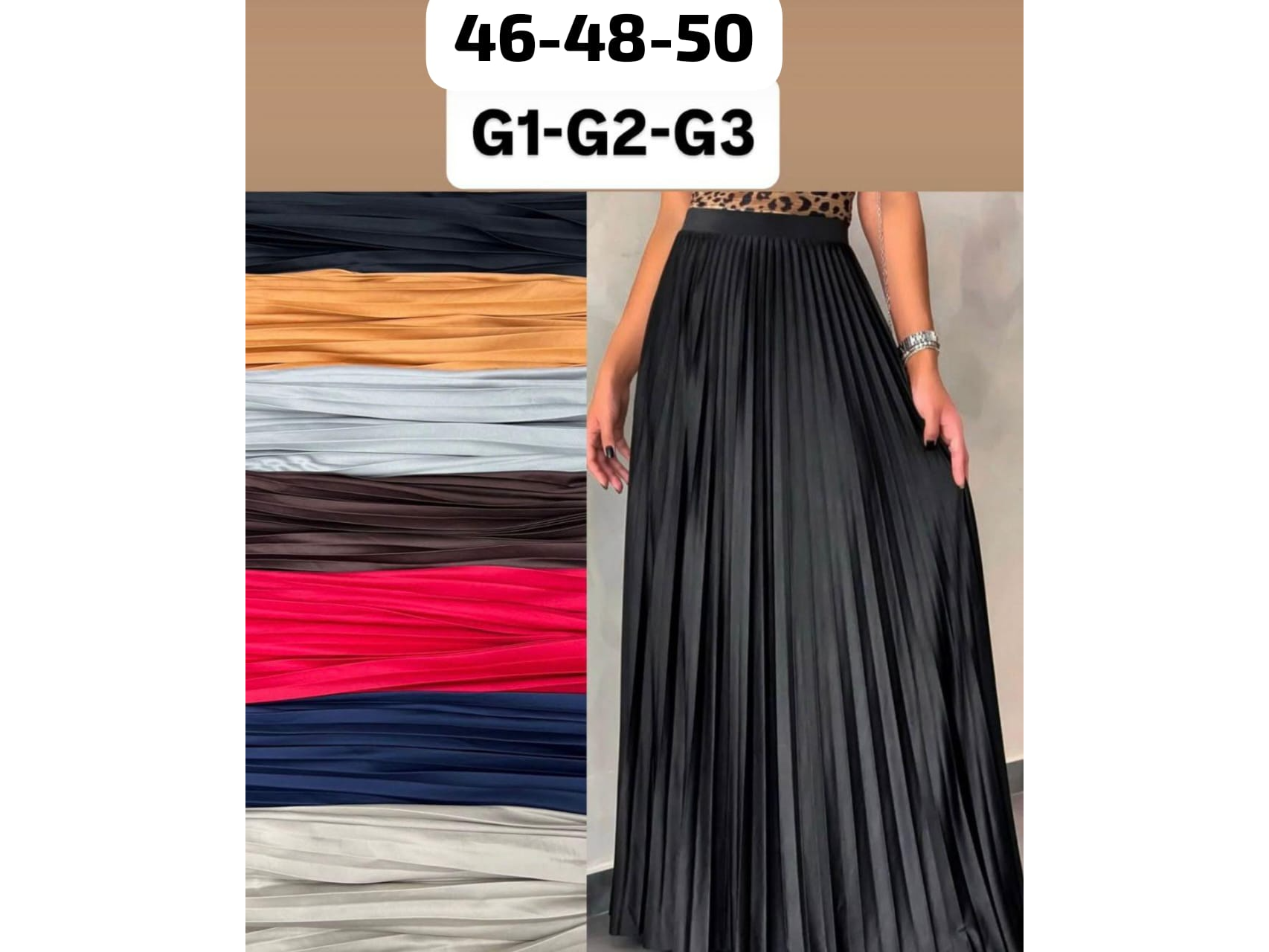 Pollera plisada talle plus sise